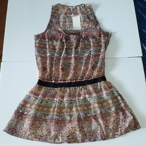 TOBI Paisley Sleeveless Dress with Elastic Waist Size S - Picture 2 of 11